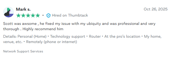 Customer review screenshot
